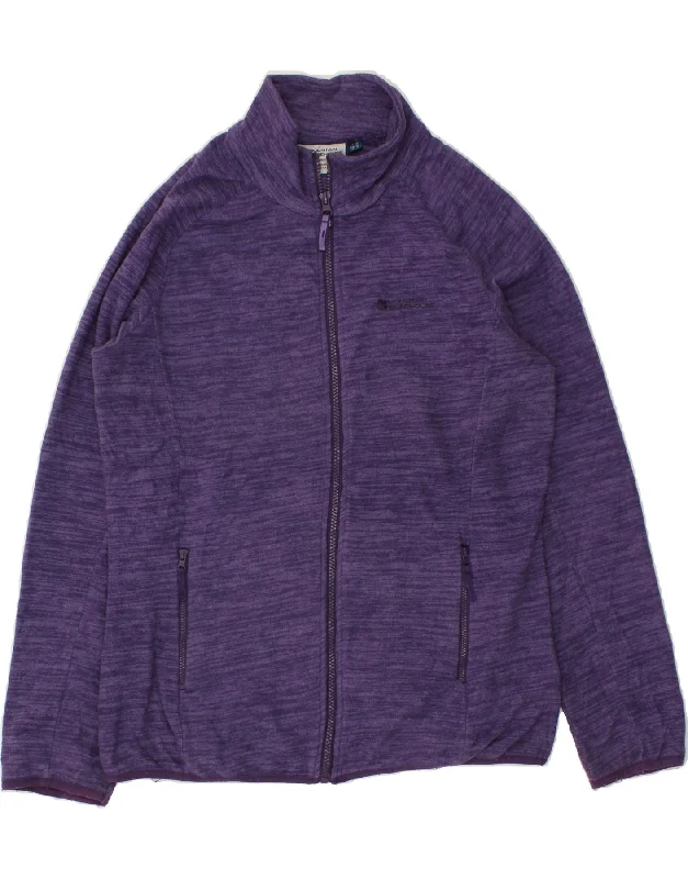 MOUNTAIN WAREHOUSE Womens Fleece Jacket UK 14 Large Purple Flecked Toggled Jacket Drawstring Jacket Belted Jacket