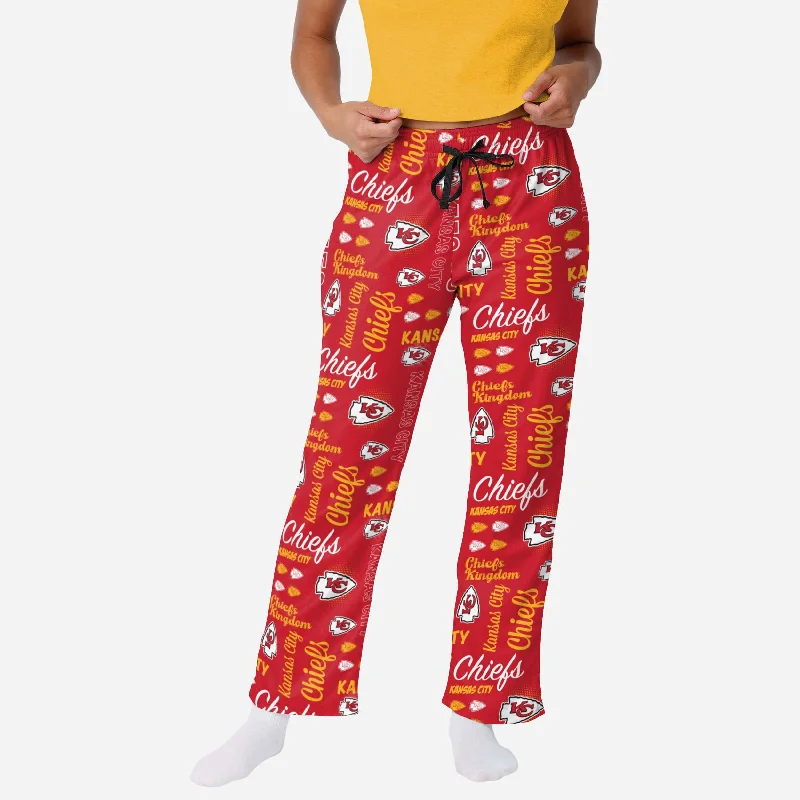 Kansas City Chiefs Womens Mini Print Lounge Pants Casual Sweatpants Style