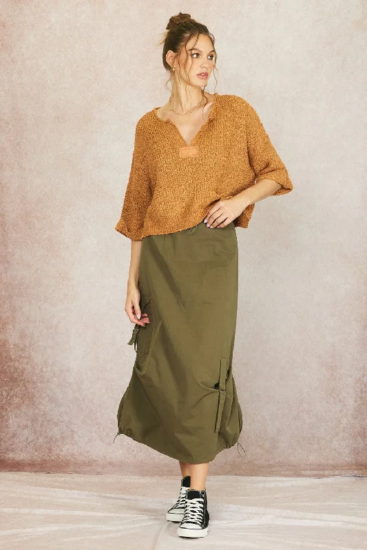 Olive Green Cargo Skirt denim skirt classic