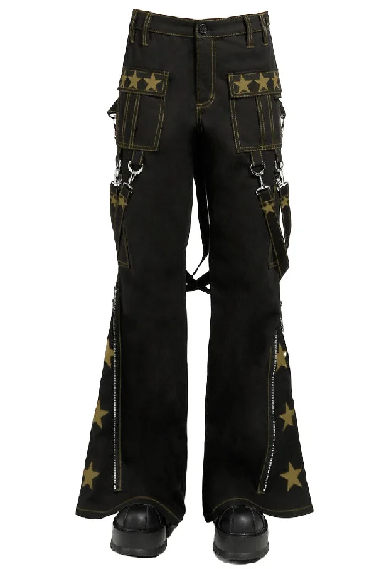 Tripp NYC Rock Star Pants [BLACK/ARMY] Elegant Silk Pants