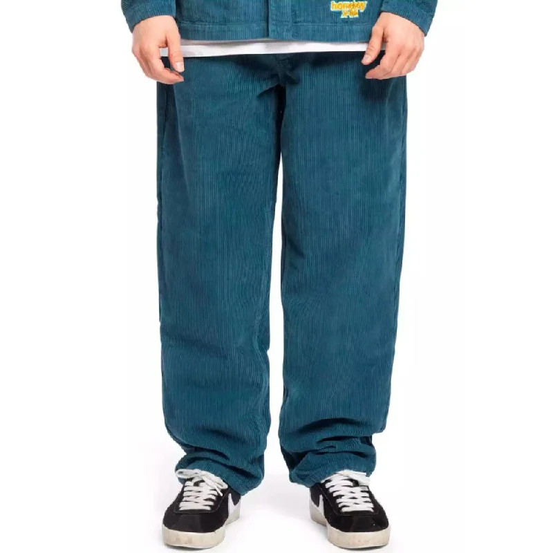 X-Tra Monster Cord Pants Petrol High-Waist Jogger Pants