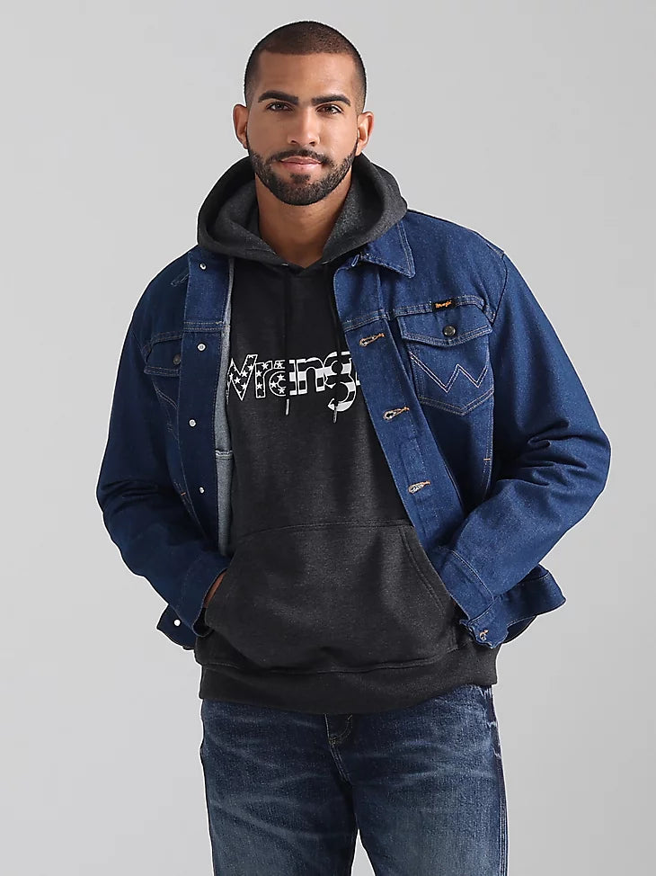 Sale ✨Wrangler Flag Logo Hoodie Hoodie with V-Neck Classic Versatile