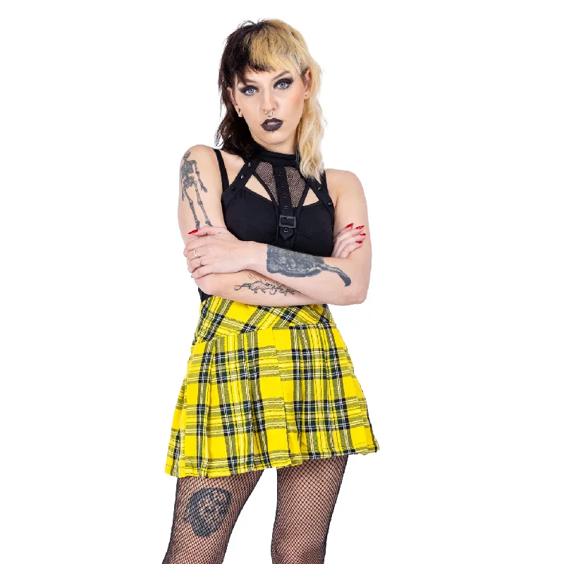 ZORYA SKIRT - YELLOW CHECK denim skirt classic