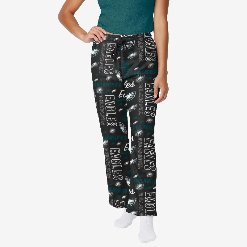 Philadelphia Eagles Womens Mini Print Lounge Pants Wide-Legged Palazzos