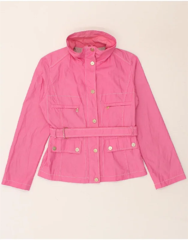 MAX MARA Womens Utility Jacket UK 6 XS Pink Nylon Jersey Jacket Tulle Jacket Batik Jacket