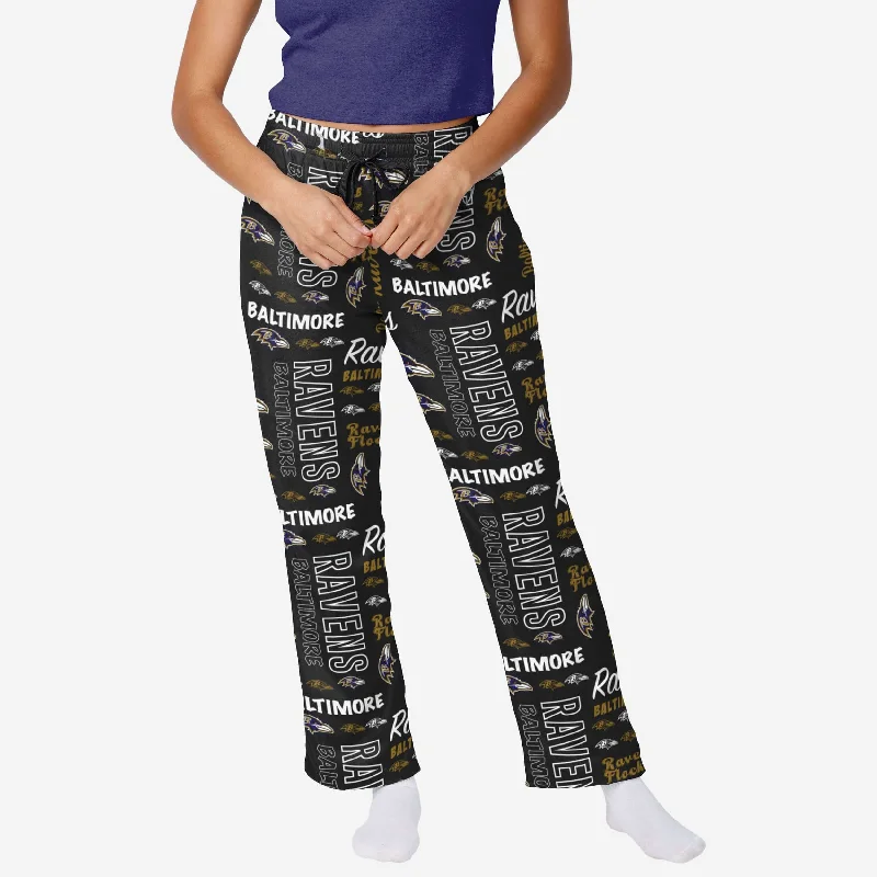 Baltimore Ravens Womens Mini Print Lounge Pants Relaxed Lounge Trousers