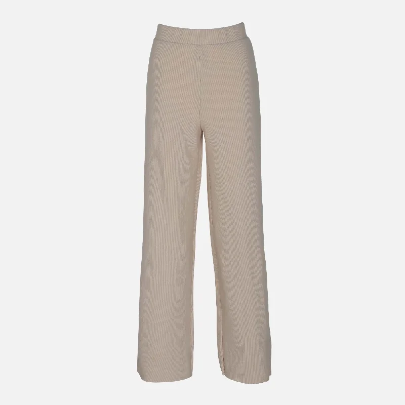 LADIES FASHION KNIT PANT Trendy Wide-Legged Trousers