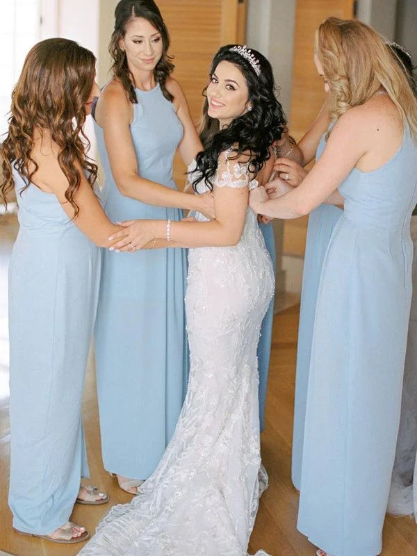 Beautiful Halter Sleeveless Floor-length Evening Dresses Party Long Bridesmaid Dresses.DB10677 Tunics Running lightweight