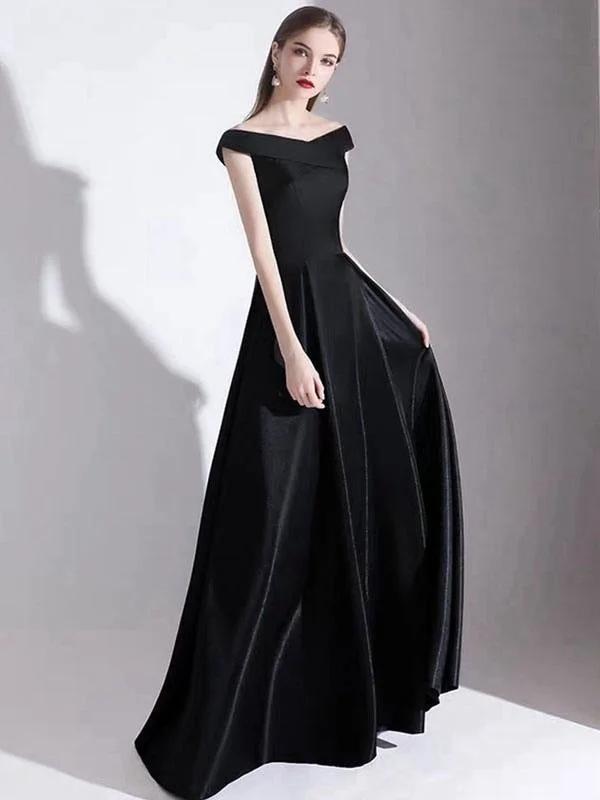 Evening Dress A Line Bateau Neck Satin Fabric Floor Length Formal Party Dresses Tunics Top rated