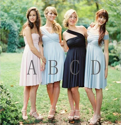 mismatched bridesmaid dresses short chiffon cheap 2021 custom country style wedding party dresses Tunics Prom sequined